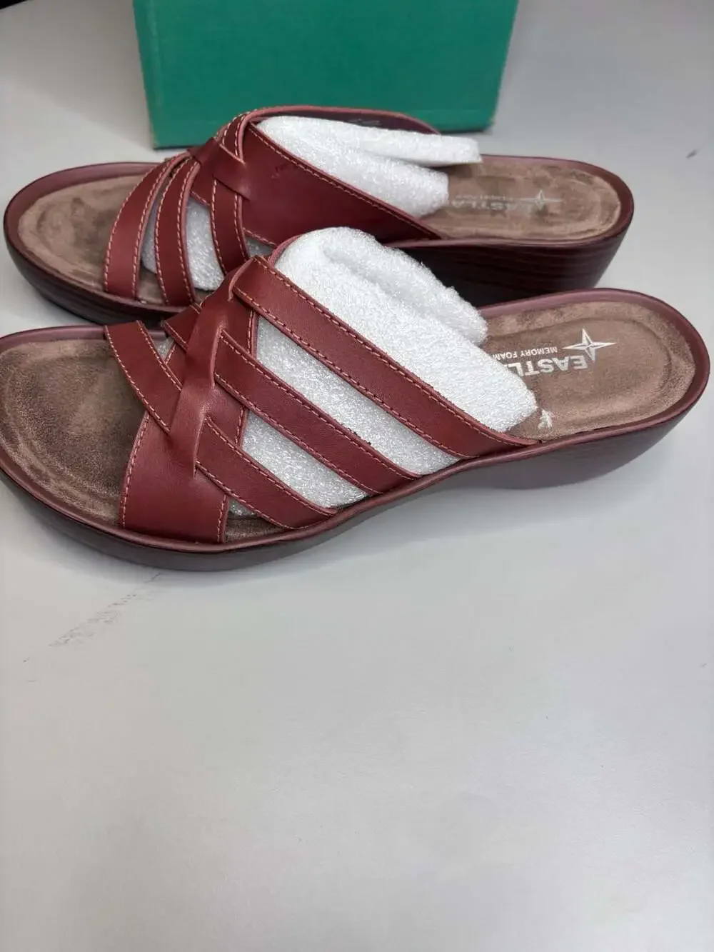 Eastland Women's Poppy Memory Foam Strappy Wedge Sandals size 9